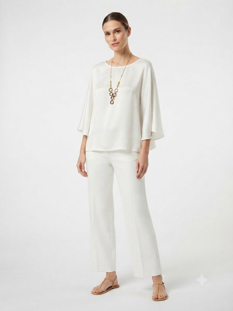 Elegant Flare-Sleeve Blouse